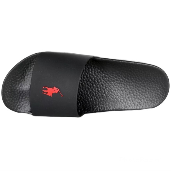 Polo Ralph Lauren Signature Pony Slide Black & Red - Picture 4 of 5